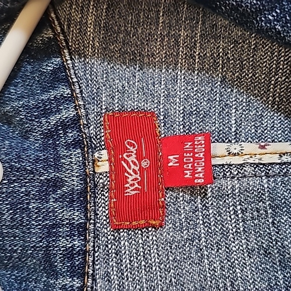 Mossimo 3/4 Sleeve Denim Blazer Jacket  Tailored Fit 2 Button Size Medium - Picture 2 of 7